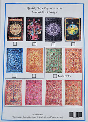 58" x 82" Assorted Design tapestry (mixed colors)