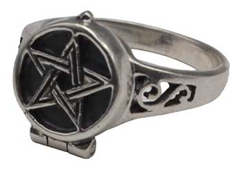 Pentagram Poison ring sterling