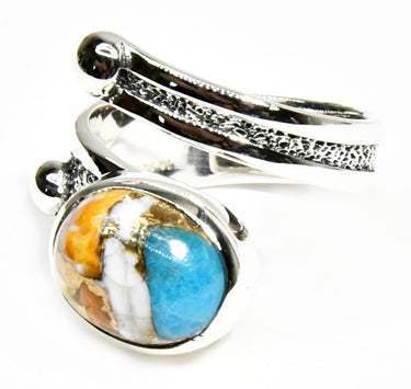 Turquoise Spiney Oyster ring Sterling silver