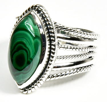 Malachite ring Sterling silver