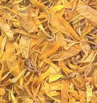 Dried calendula flowers in golden hues for herbal use, perfect to buy calendula flower 2oz.