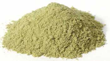 Eyebright powder 2oz from Wolf Moon Azure displayed as a fine, green herbal powder