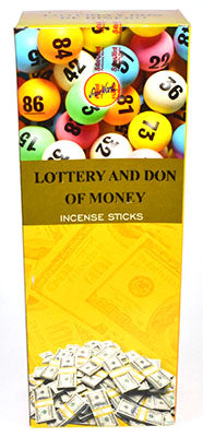 Wolf Moon Azure money attraction incense box with lottery balls and dollar bill design