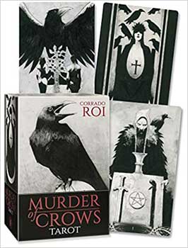 Murder of Crows tarot deck by Corrado Roi featuring dark crow-themed tarot cards and box