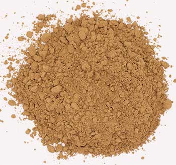 Rhodiola root powder from Wolf Moon Azure in a fine, golden-brown texture for herbal supplements