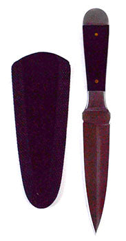 Wolf Moon Azure horn bosom athame for ritual dagger with horn handle and black leather sheath jewelry