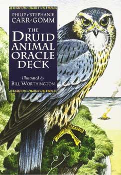 The Druid Animal Oracle deck book cover featuring a majestic owl illustration by Bill Worthington