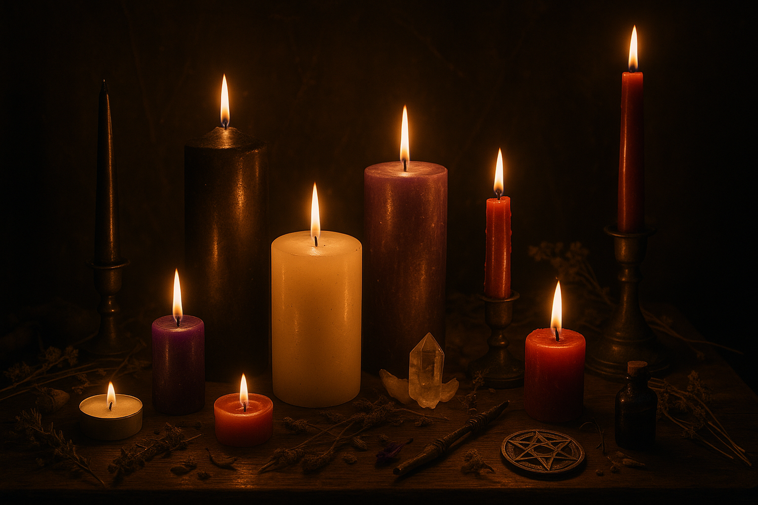 witch craft alter candles