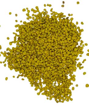 Wolf Moon Azure bee pollen granules 2oz in a vibrant yellow color for natural health benefits