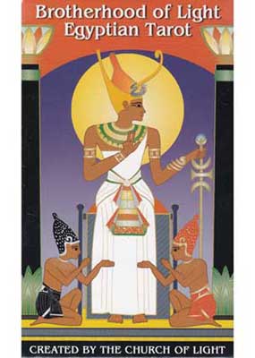 Brotherhood of Light Egyptian tarot deck book cover featuring ancient Egyptian art and symbols