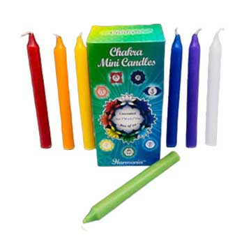 Chakra chime candles 20 pack in various colors for energy alignment and meditation