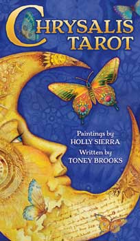 Chrysalis Tarot deck for sale featuring detailed moon and butterfly artwork by Holly Sierra