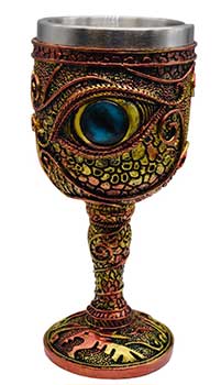 Eye of Dragon Chalice by Wolf Moon Azure featuring intricate designs and a gemstone eye