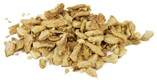 Dried ginger root for spells in a pile, perfect for magical and herbal practices