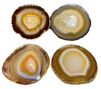 wolf moon azure agate altar tile set of four round brown beige agate slices for table decor