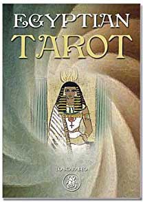 Egyptian Tarot Grand Trumps deck book cover featuring ancient Egyptian artwork and symbols