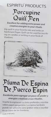 Porcupine Quill Pen for rituals, ideal for adding power and creativity in writing and spell work
