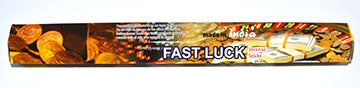 Wolf Moon Azure fast luck incense sticks box featuring vibrant designs and symbols for attracting prosperity