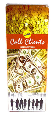 Wolf Moon Azure Call Clients Incense Sticks with a design featuring currency and silhouettes