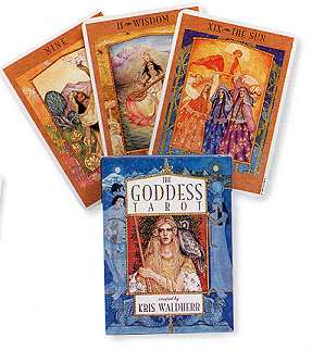 Goddess tarot deck Kris Waldherr featuring detailed artistic tarot cards and illustrated guidebook