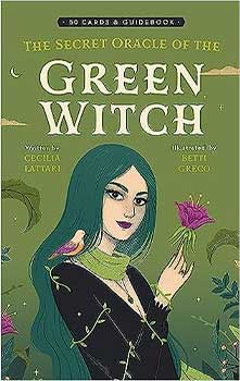 The Secret Oracle of the Green Witch book with 50 cards and guidebook featuring beautiful illustrations