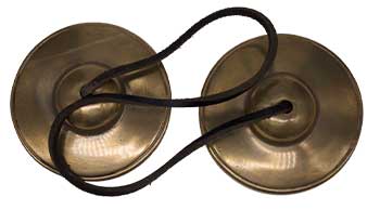 3 inch tingsha cymbals from Wolf Moon Azure connected by a durable cord for sound healing