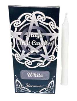 Wolf Moon Azure Chime Spell Candles 20 Pack in White for Rituals and Spells