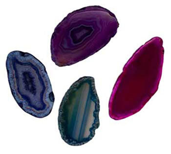 Wolf Moon Azure agate altar tile set of colorful polished agate slices for table decor and altar display