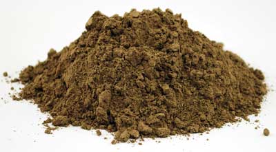 Organic black cohosh root powder in a mound, ideal for herbal remedies and supplements