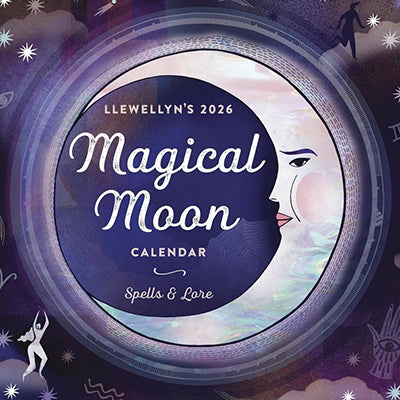 Wolf Moon Azure book cover showing purple illustrated moon face and stars for 2026 magical moon calendar