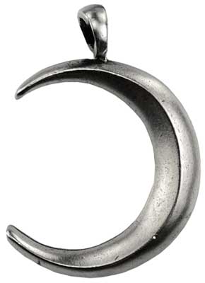 Wolf Moon Azure silver crescent moon pendant wicca attraction amulet spiritual jewelry