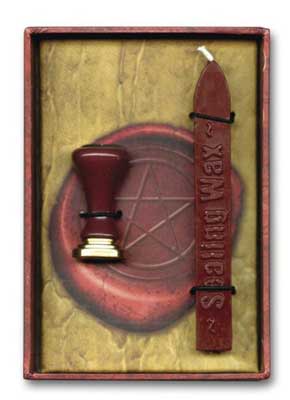 Wolf Moon Azure Magic Sealing Wax for Rituals Kit with Stamp and Candle in Decorative Box