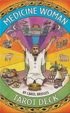 Medicine Woman Tarot Deck book cover by Carol Bridges featuring Native American inspired artwork