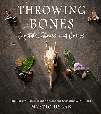 Throwing Bones Divination Set featuring crystals, stones, and curios for insightful readings