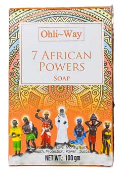Ohli-Way 7 African Powers soap with vibrant tribal designs for health and success