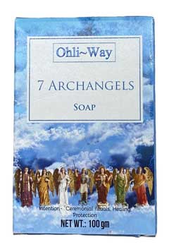 7 Archangels soap with beautiful angel illustrations for intention and protection rituals