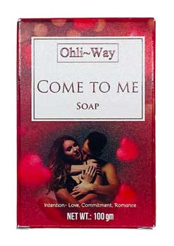 Ohli-Way Come to Me Soap in a red box, promoting love, commitment, and romance