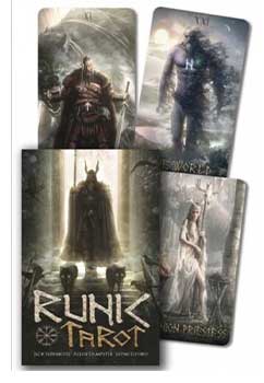 Runic Tarot deck featuring mystical rune-themed tarot cards with detailed fantasy artwork from Wolfmoon store