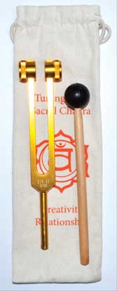 Wolf Moon Azure Sacral Chakra Tuning Fork Set with Mallet and Carrying Pouch for Sound Healing
