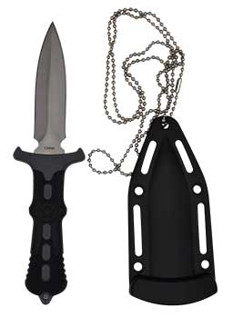 Wolf Moon Azure gray star neck athame necklace dagger pendant with black sheath and ball chain
