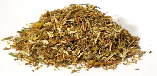 St John's Wort herb cut from Wolf Moon Azure with vibrant green and yellow hues, ideal for teas and herbal remedies