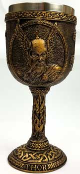 Thor chalice collectible featuring intricate Viking design and detailed Thor imagery