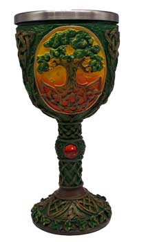 Decorative Tree of Life chalice featuring intricate designs and vibrant colors for ceremonies