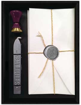 Triple Goddess stationery set featuring sealing wax, a wax seal stamp, and elegant envelopes