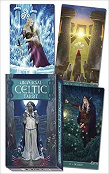 Universal Celtic tarot deck book featuring mystical illustrations of Celtic tarot cards from www.Wolfmoon.store