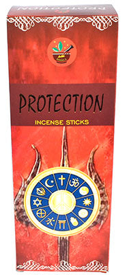 Wolf Moon Azure Protection Incense Sticks box featuring symbols for energy and protection