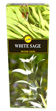 Wolf Moon Azure White Sage Incense Sticks Box featuring aromatic herbal scent for cleansing and relaxation.